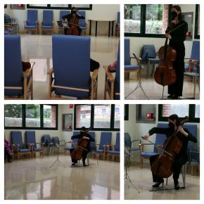 Actuació de violoncel a la Residència Monterols