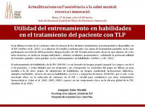 Utilitat de l'entrenament en habilitats en el tractament del pacient amb TLP